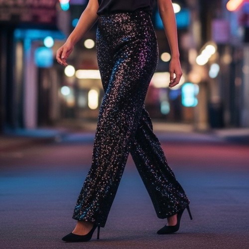 Pantaloni scintillanti velluto