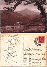 PAESANA - CUNEO - PANORAMA E SFONDO MONVISO - VIAGG. 1940 -85494-