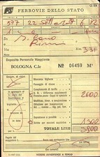 BIGLIETTO DEL TRENO FERROVIE