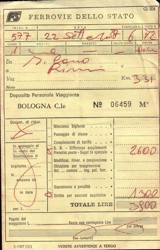 Biglietto del treno - biglietto, ferrovie