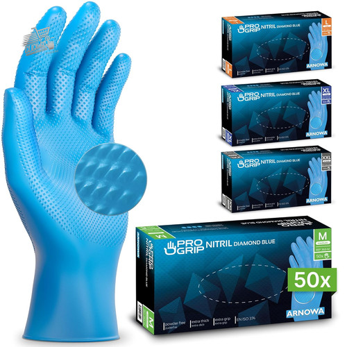 Guanti nitrile blu progrip - guanti,