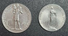 Citta del Vaticano Moneta 1 Lira e 2 Lire Pio XI Roma Anni 1935 1937