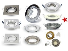 Porta faretto ORIENTABILE o FISSO da incasso GU10 / MR16 LED ROTONDO o QUADRATO