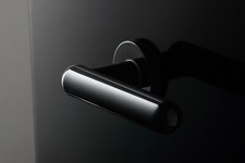 OLIVARI Maniglia BOMA coppia con placca foro patent mat. NYLON col. NERO/BIANCO