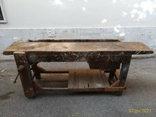 1 Bancone Tavolo d'Epoca da Falegname anni 30 del 900_L 200cm H 84cm P 57cm_80KG