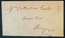 Biglietto autografo di Giuseppe Verdi