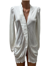 RIVAMONTI - BRUNELLO CUCINELLI taglia S/M/L bianco lungo cotone cardigan lino