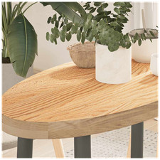 Tavolino Rovere Massello Ovale