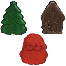 Set 3 stampi silicone natalizi