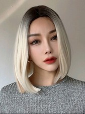 Parrucca Bionda Liscia,Parrucca Bionda Caschetto,Parrucca Bionda Corta Liscia