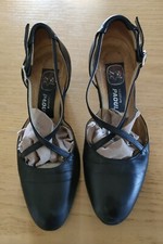 SCARPA CALZ.PAOUL 37 DA BALLO DONNA SALSA LATINO TANGO IN PELLE NERO TACCO 5 CM