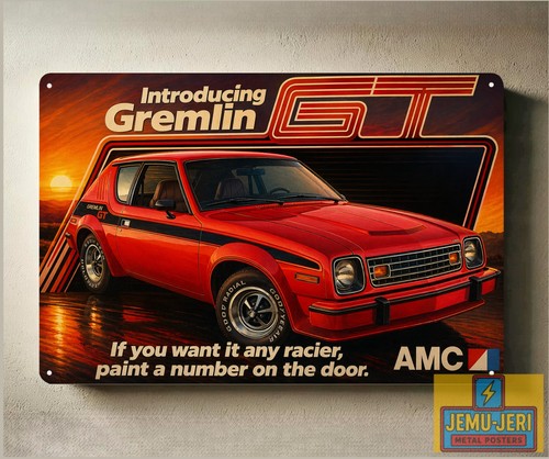 Insegna latta metallo auto amc - latta,