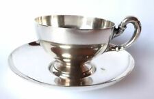 RARISSIMA TAZZINA DA CAFFÈ IN METALLO +  PIATTINO F. BROGGI VINTAGE