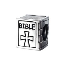 Ciondolo croce bibbia - bibbia, perla