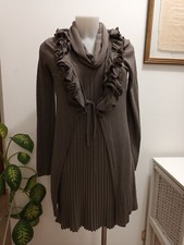 Set Abito +maglia Lunga Colletto A Fiori