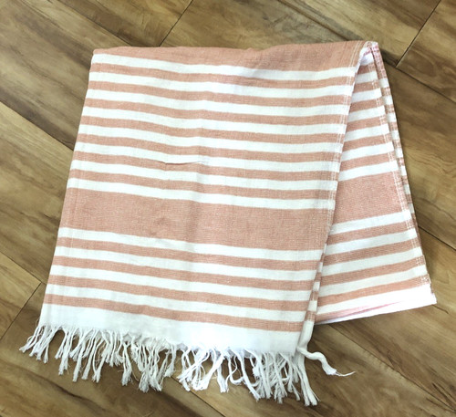 Telo mare arancione bianco