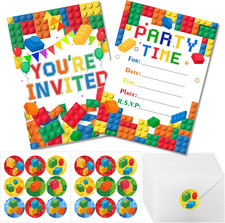 Inviti Di Compleanno a Blocchi Di Costruzione, Biglietti D'Invito Con Blocchi Da
