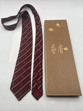 Cravatta Gucci 1980 100% seta bordeaux/marrone Made in Italy 57” con scatola originale