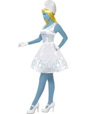 COSTUME CARNEVALE DONNA PUFFO PUFFETTA SMURFETTE
