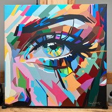 SOUL SHINE dipinto a mano originale moderno pop art acrilico dipinto su tela