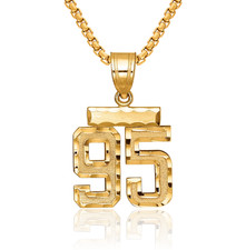 14K Solid Yellow Gold Number