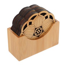  1 set Bamboo Coaster Lotus