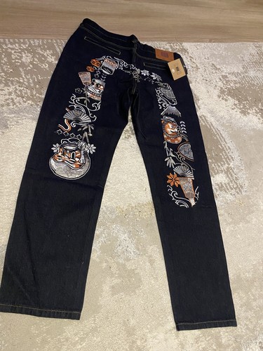 Jeans uomo evisu denim bianco - evisu,
