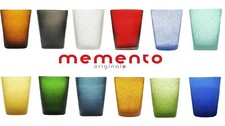 Bicchiere acqua tumbler in vetro colori assortiti memento