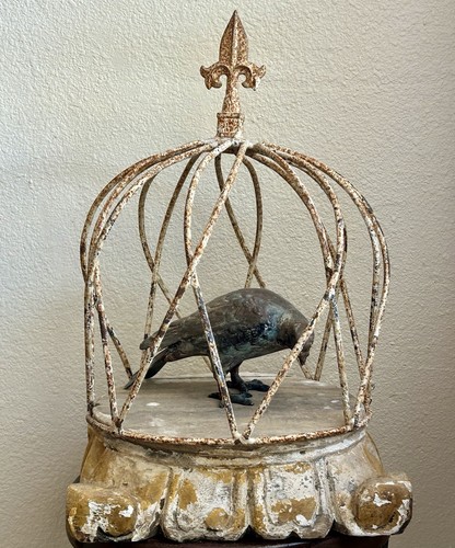 Antica gabbia corona cloche - , in