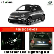 KIT LED INTERNI PER ABARTH 500 595 695 CONVERSIONE INTERNA + LED TARGA CANBUS