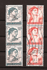 francobolli italiani usati Michelangiolesca alti valori in terna