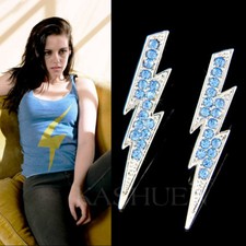 Orecchini A Perno A Fulmine Blu In Cristallo Swarovski Degli Anni '80