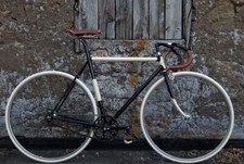 Telaio acciaio fisso italiano vintage bici pelle custom Campagnolo