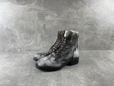 Stivali da combattimento Avant-Garde in pelle crepata effetto invecchiato bianco/nero taglia 38,5