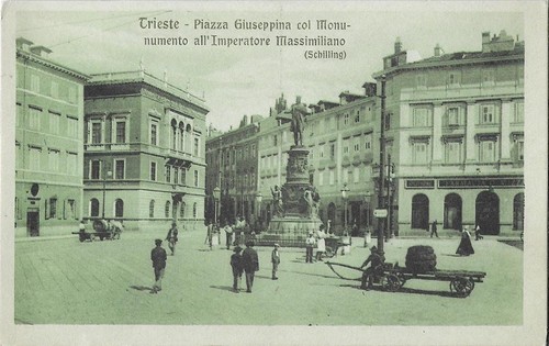 Cartolina trieste piazza - trieste.,