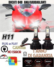 KIT FULL LED LAMPADE H11 6000K DUCATI 848 1098 1198 ANABBAGLIANTE + ABBAGLIANTE