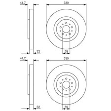 2 dischi freno Bosch Ø 330 mm
