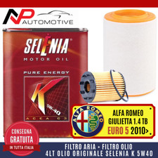 KIT TAGLIANDO ALFA ROMEO GIULIETTA 1.4 TB  EURO 5 2010>+4 L OLIO SELENIA K 5W-40