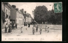 CPA Cormery, Le Mail et rue de Montresor 1914 