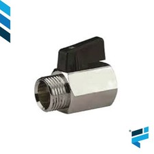 MINI VALVOLA A SFERA MIGNON MASCHIO-FEMMINA DA 1/8"  A 3/4" OTTONE CROMATO