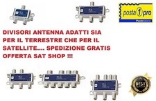 Partitore Divisore Tv Satellitare TERRESTRE 1/2 1/3 1/4 1/6 1/8 CON CONNETTORI F