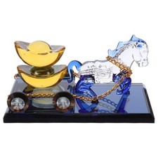  Statuette di cavalli dello zodiaco cinese: statua di cristallo dell'anno