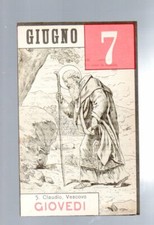 Santino Antico 1898 Preghiera e vita retro  SAN CLAUDIO,  ABATE