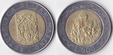 REPUBBLICA DI S. MARINO 500 LIRE 1988 - -