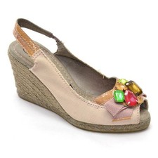 Sandali donna Apepazza El Salvador espadrillas 7 M taupe tela tacco scarpe