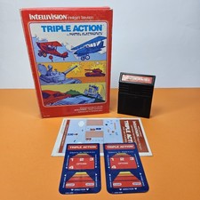 TRIPLE ACTION Gioco per INTELLIVISION COMPLETO MATTEL ELECTRONICS OTTIMO