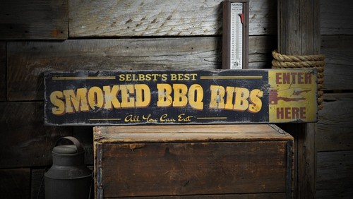 Insegna bbq affumicata - bbq,