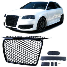 GRIGLIA CALANDRA MASCHERINA ANTERIORE AUDI A3 8P 05-08 NERA SLINE S3 RS3 LOOK
