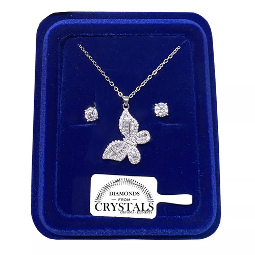 Collana farfalla con orecchini - collana,