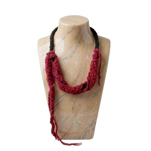 Collana boho chic rossa - collana,